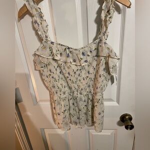 NWT old navy floral peplum tank top